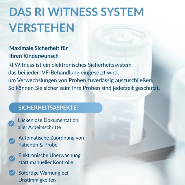 Erfahren Sie, wie unser Einsatz von RI Witness in der Kinderwunsch Klinik Valentinshof die Sicherheit Ihrer Behandlung maximiert. 

Dieses fortschrittliche System überwacht Ihre Proben kontinuierlich während des gesamten IVF-Zyklus und garantiert somit höchste Sicherheitsstandards. 

Mit unserem Wissen und unserer Unterstützung begleiten wir Sie auf dem Weg zum Kinderwunsch. Vereinbaren Sie jetzt einen Beratungstermin und starten sie gemeinsam mit uns in eine hoffnungsvolle Zukunft.

#kinderwunsch #kinderwunschhamburg #hamburg #hormone #hormongesundheit #kiwuverbindet #frausein #kinderwunschmythen #schwanger #kiwucommunity #künstlichebefruchtung #pregnant #kiwu #kiwukämpferin #kinderwunsch2024 #regenbogenbaby #regenbogenbabys #schwangernachfehlgeburt #icsibaby #icsimom